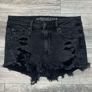 American Eagle Super Stretch Black Hi-Rise Shortie Shorts size 8